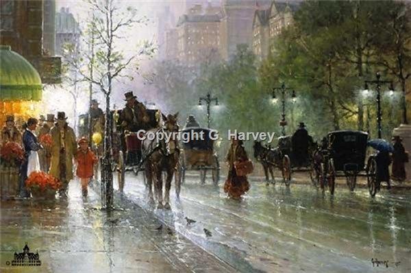 Somerset Fine Art - Cabbies on Fifth Avenue by G. Harvey